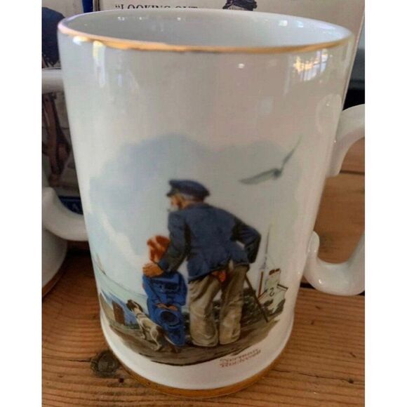 Norman Rockwell coffee cups Seafarers Collection Long John Silver's Porcelain Ta - Picture 5 of 10
